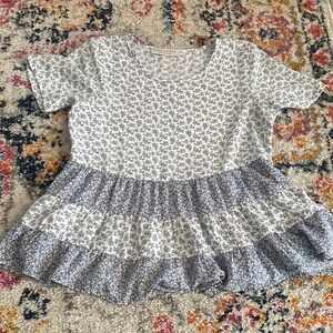 Paper Crane Blue and White Floral Blouse